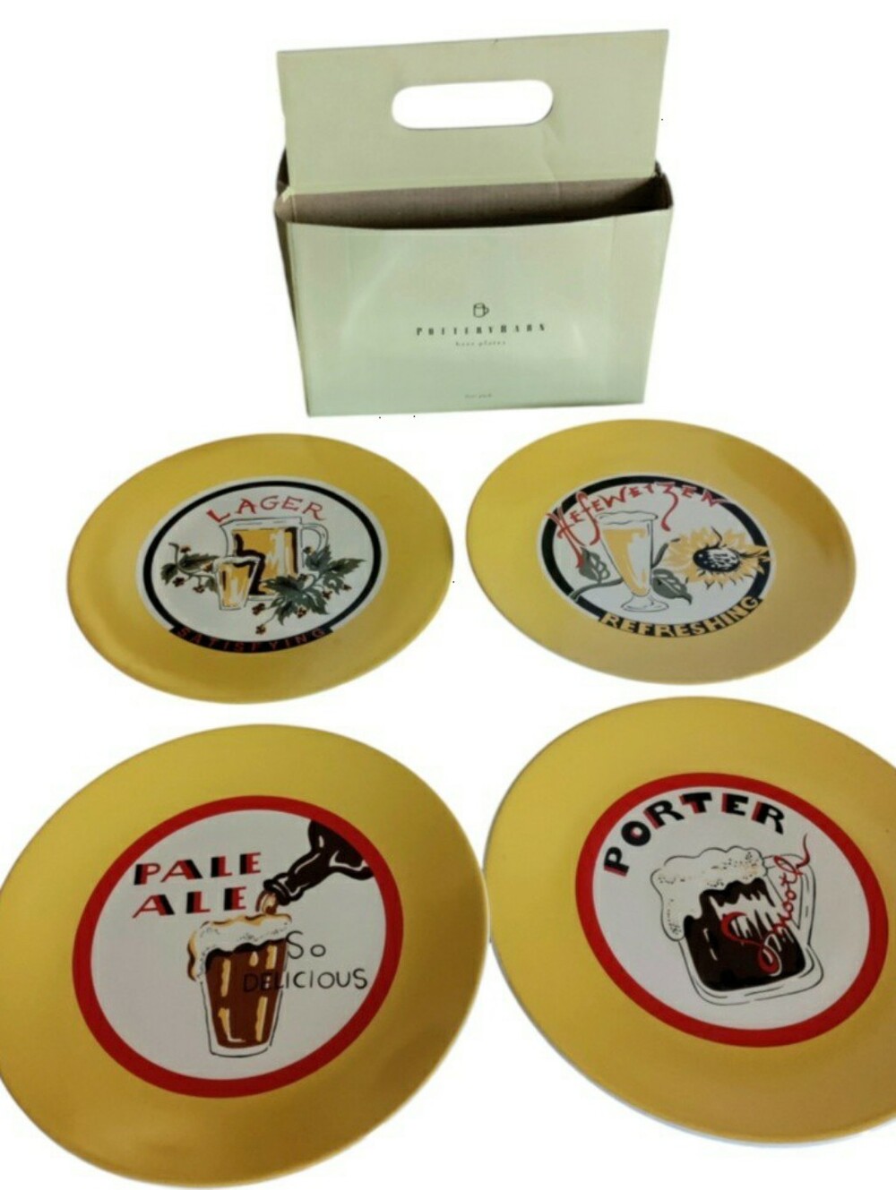 Pottery Barn Oktoberfest Beer Series Appetizer Plate Set Of 4